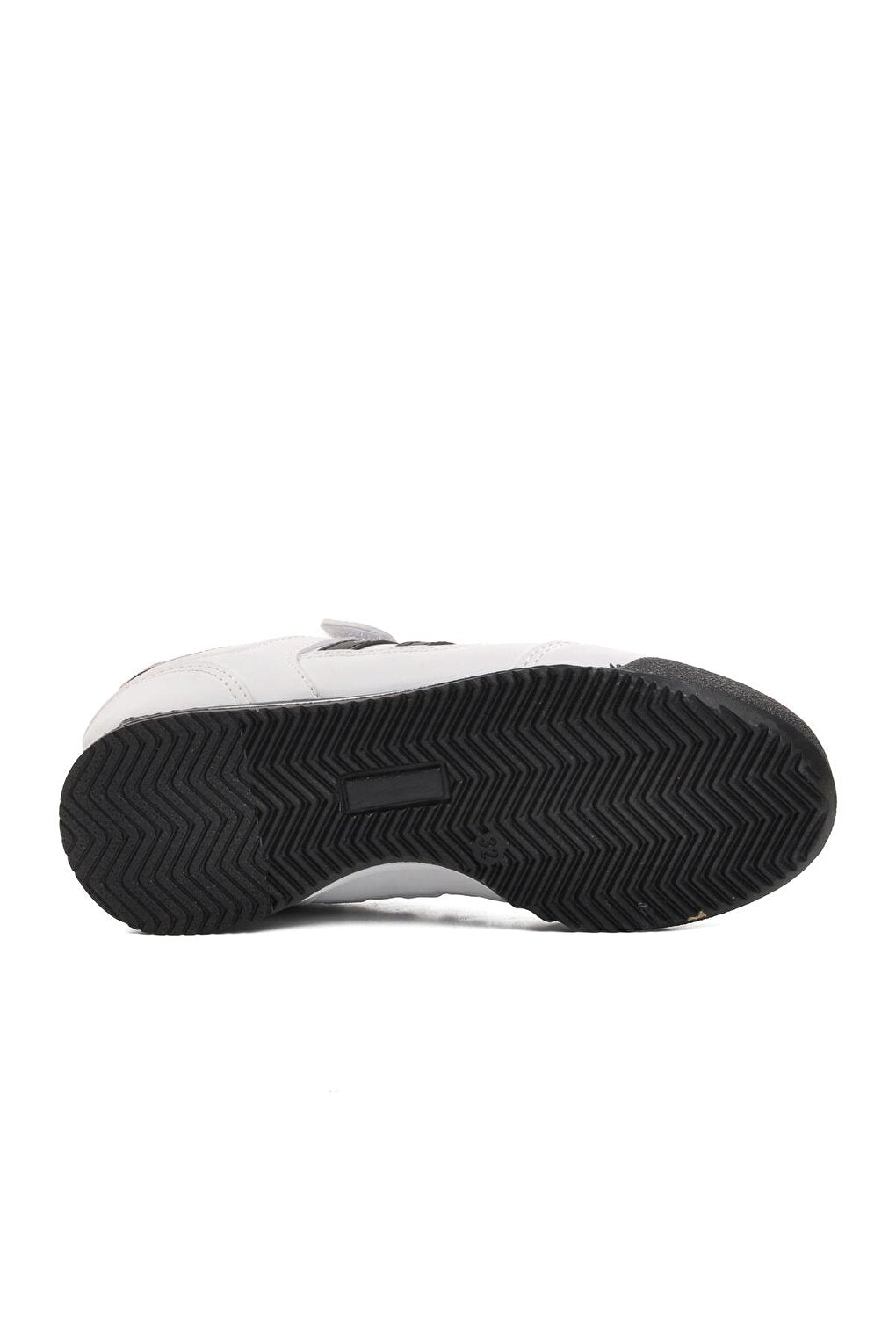 Effective PU-P White-Black Velcro Kids Sneaker