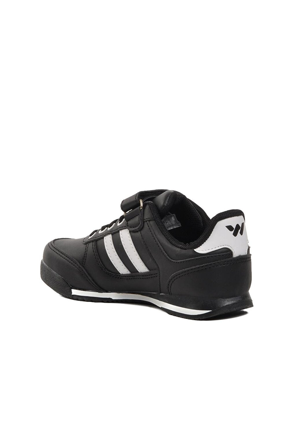 Effective PU-P Black-White Velcro Kids Sneaker