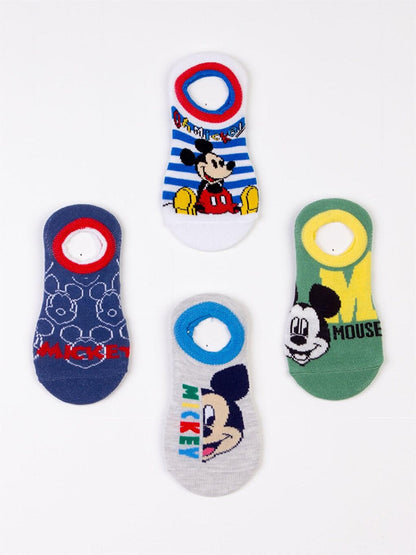 Mickey Mouse Licensed Kids 4 Pairs Sneakers Socks 19829