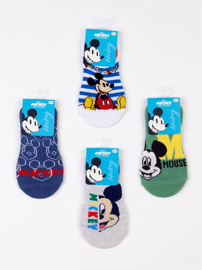 Mickey Mouse Licensed Kids 4 Pairs Sneakers Socks 19829