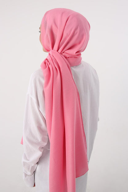 Pink Stripe Detailed Cotton Shawl