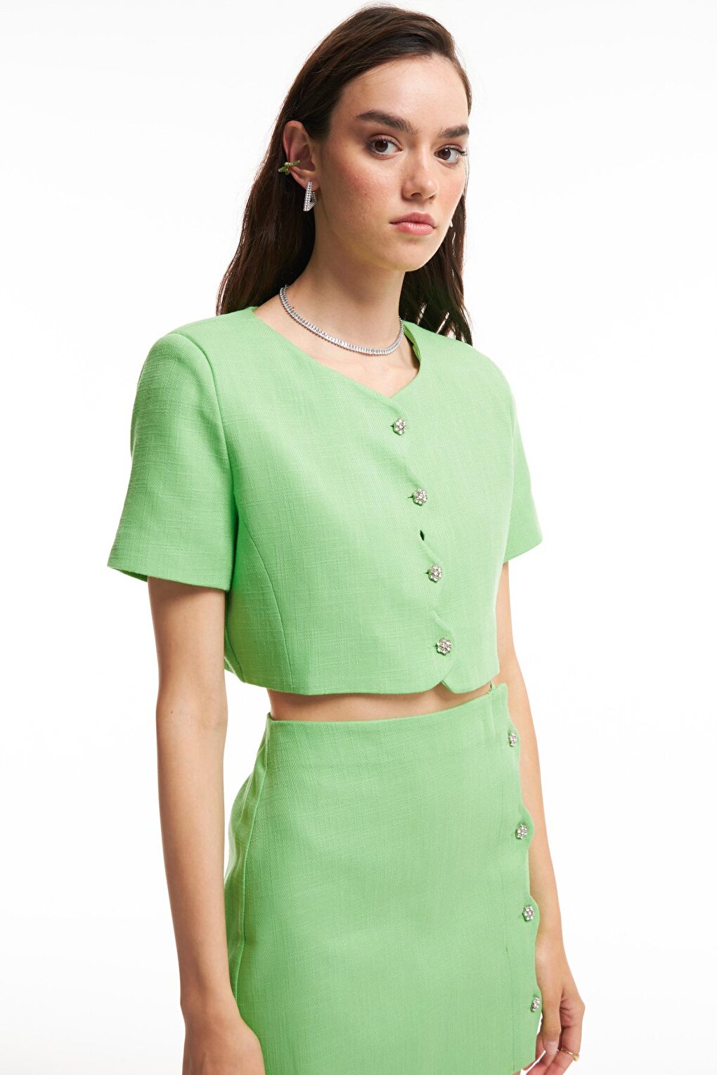 Short Sleeve Stone Jacket Green