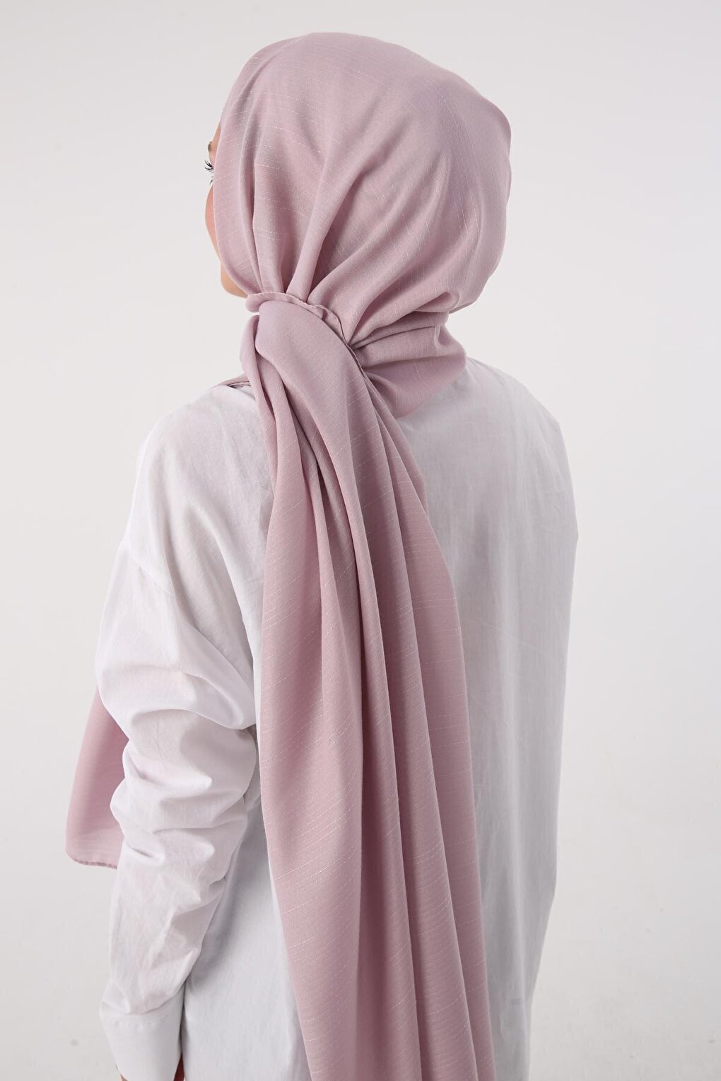 Light Lilac Stripe Detailed Cotton Shawl