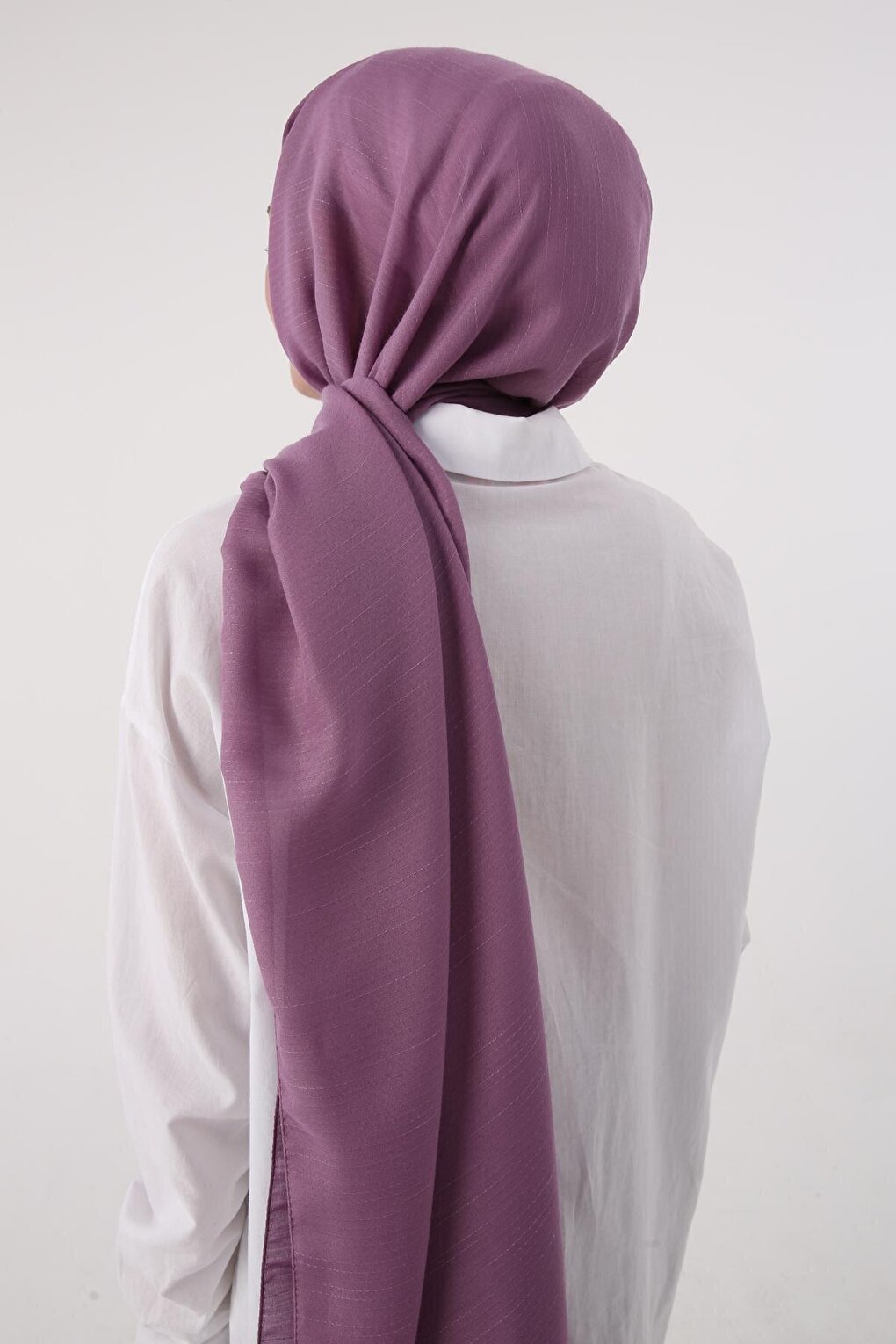 Lilac Stripe Detailed Cotton Shawl