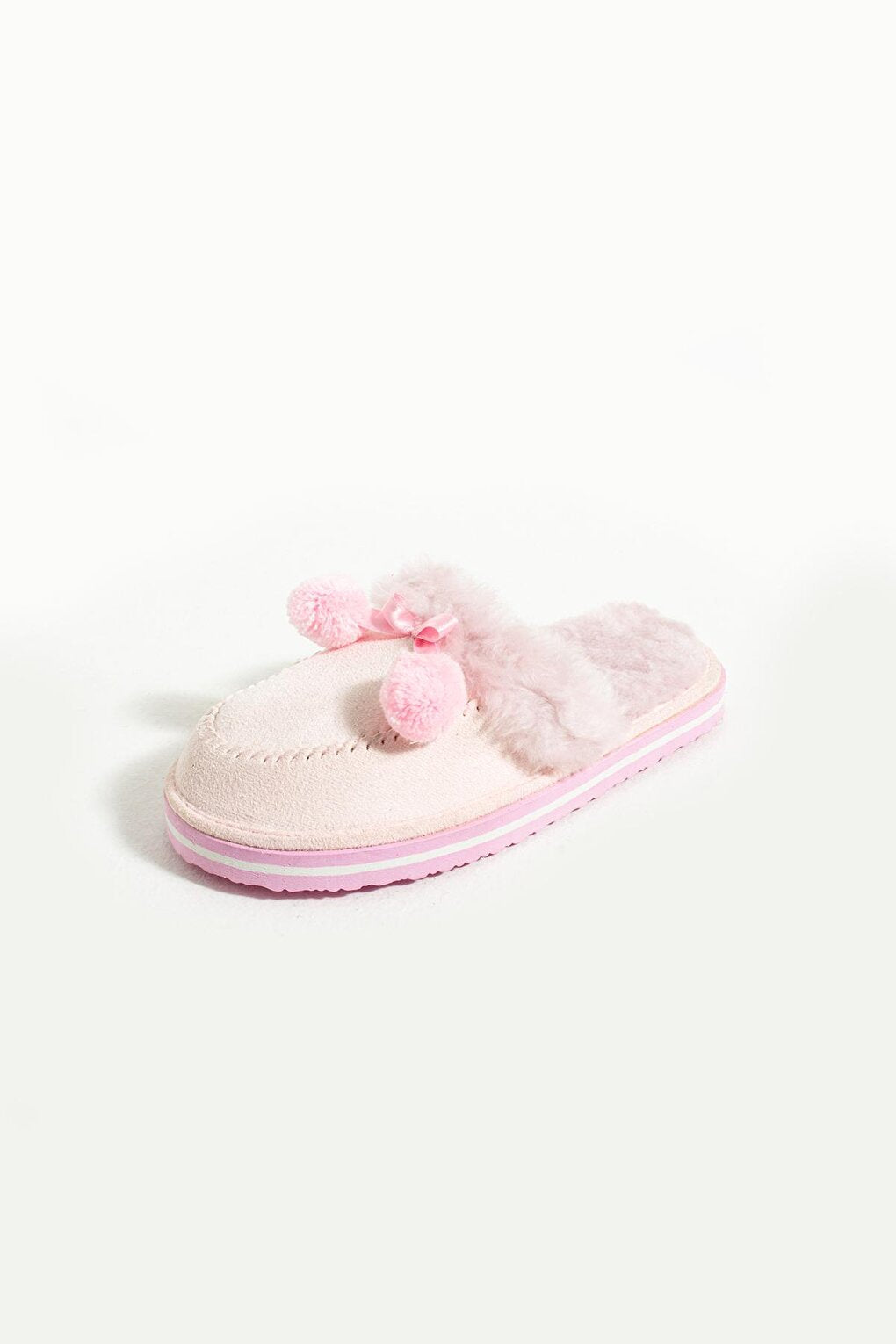 Women's House Slippers with Pompom and Thermal Fur Inside 001-021-21