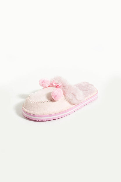 Women's House Slippers with Pompom and Thermal Fur Inside 001-021-21