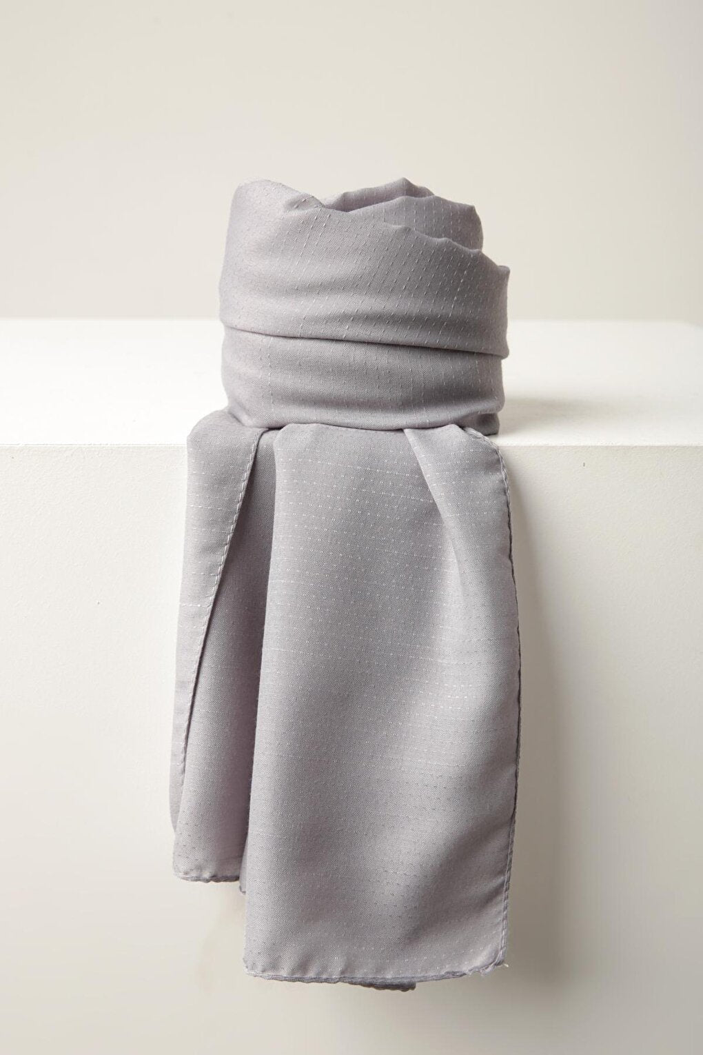 Light Gray Stripe Detailed Cotton Shawl