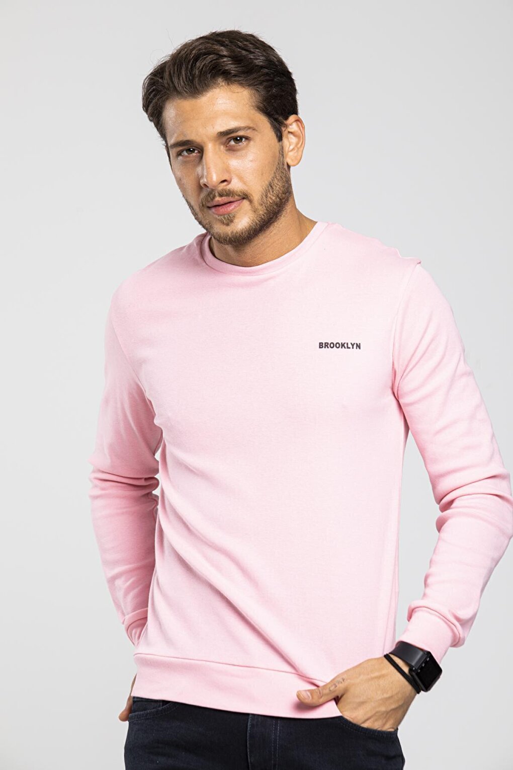 Crew Neck Long Sleeve Slim Fit Thin Men's Sweatshirt SPR2019K18