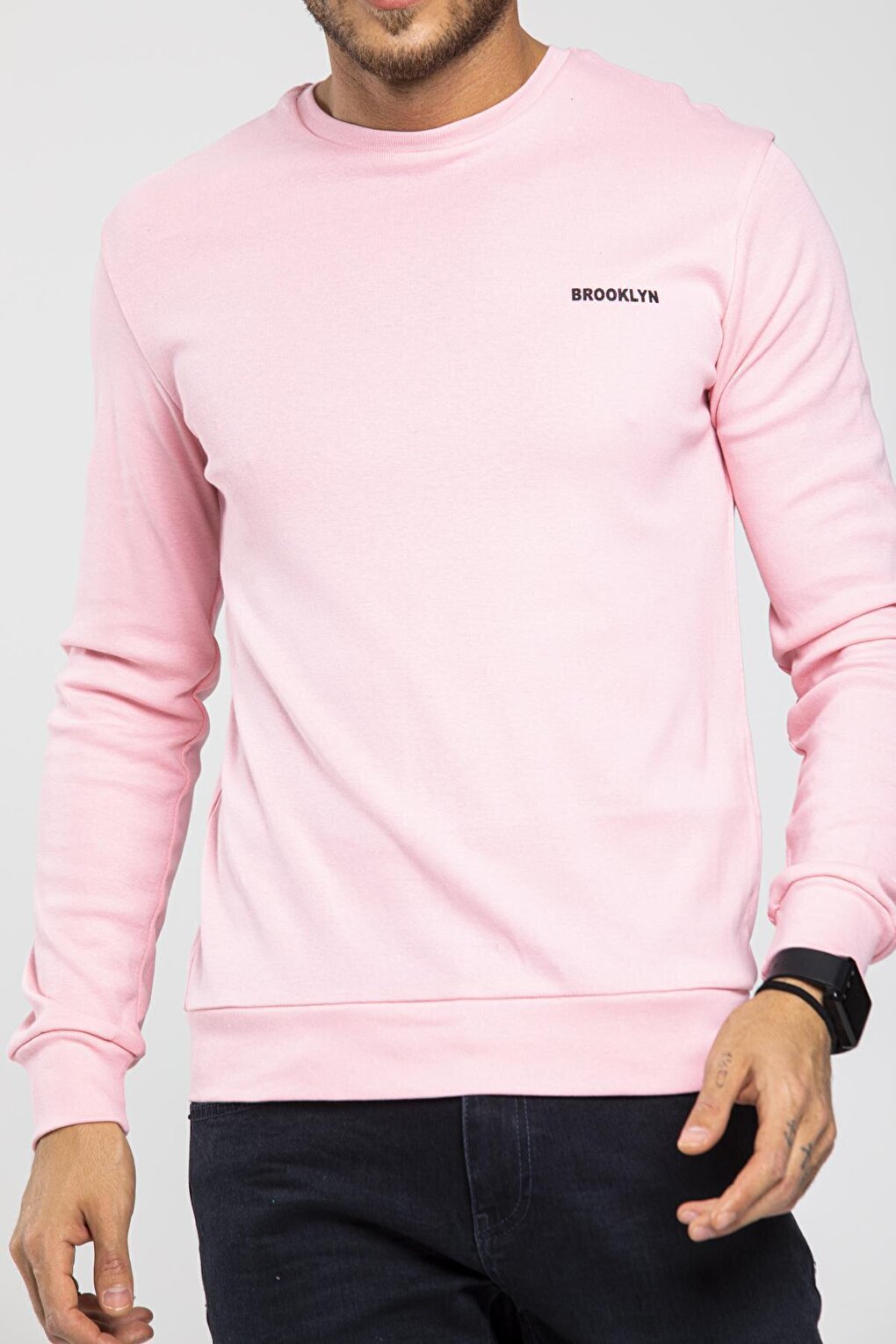 Crew Neck Long Sleeve Slim Fit Thin Men's Sweatshirt SPR2019K18