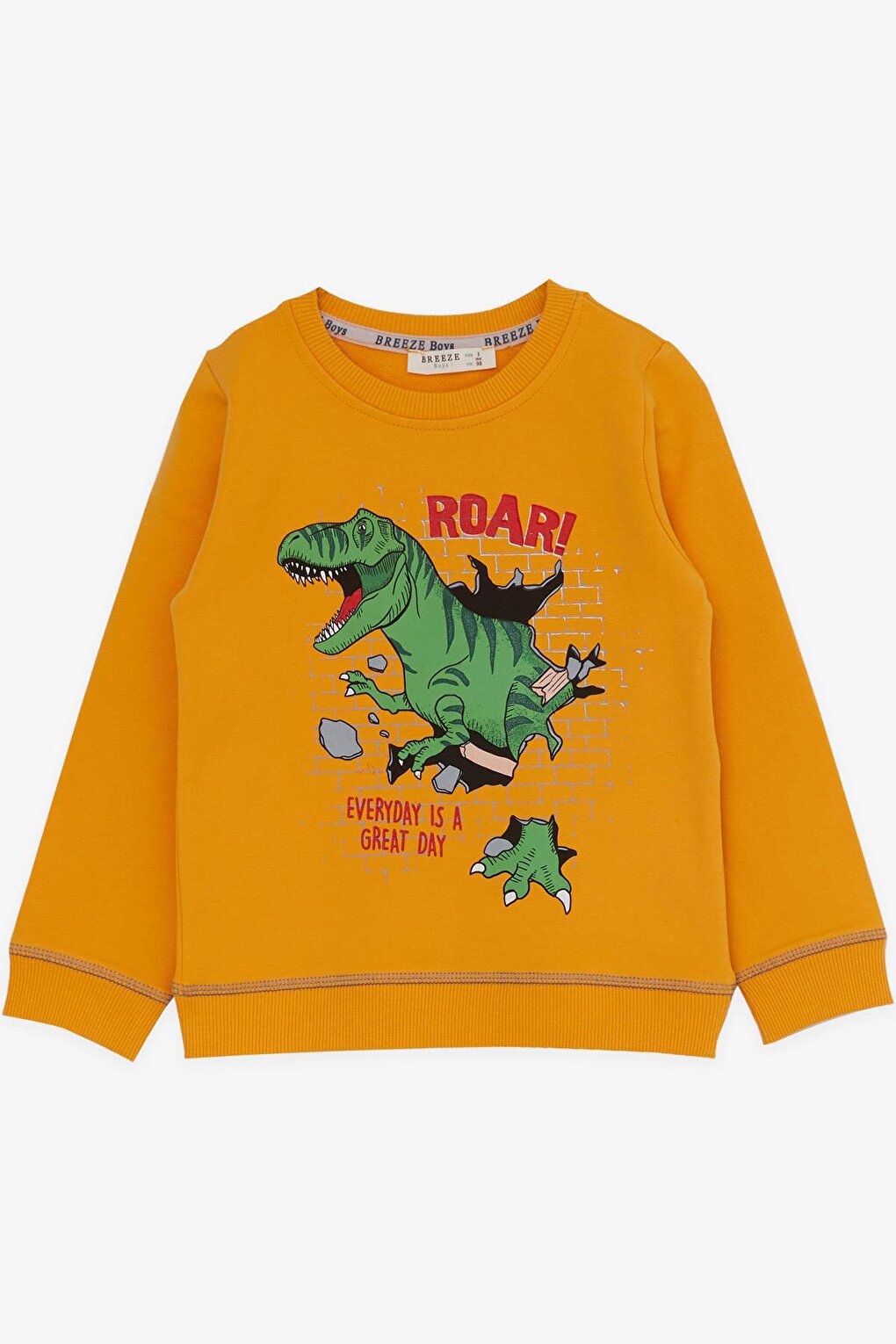 Baby Boy Tracksuit Set Dinosaur Printed Mustard Yellow (1.5-2 Years)