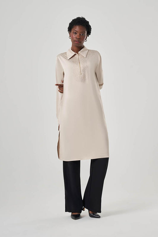 Signorita Long Beige Tunic