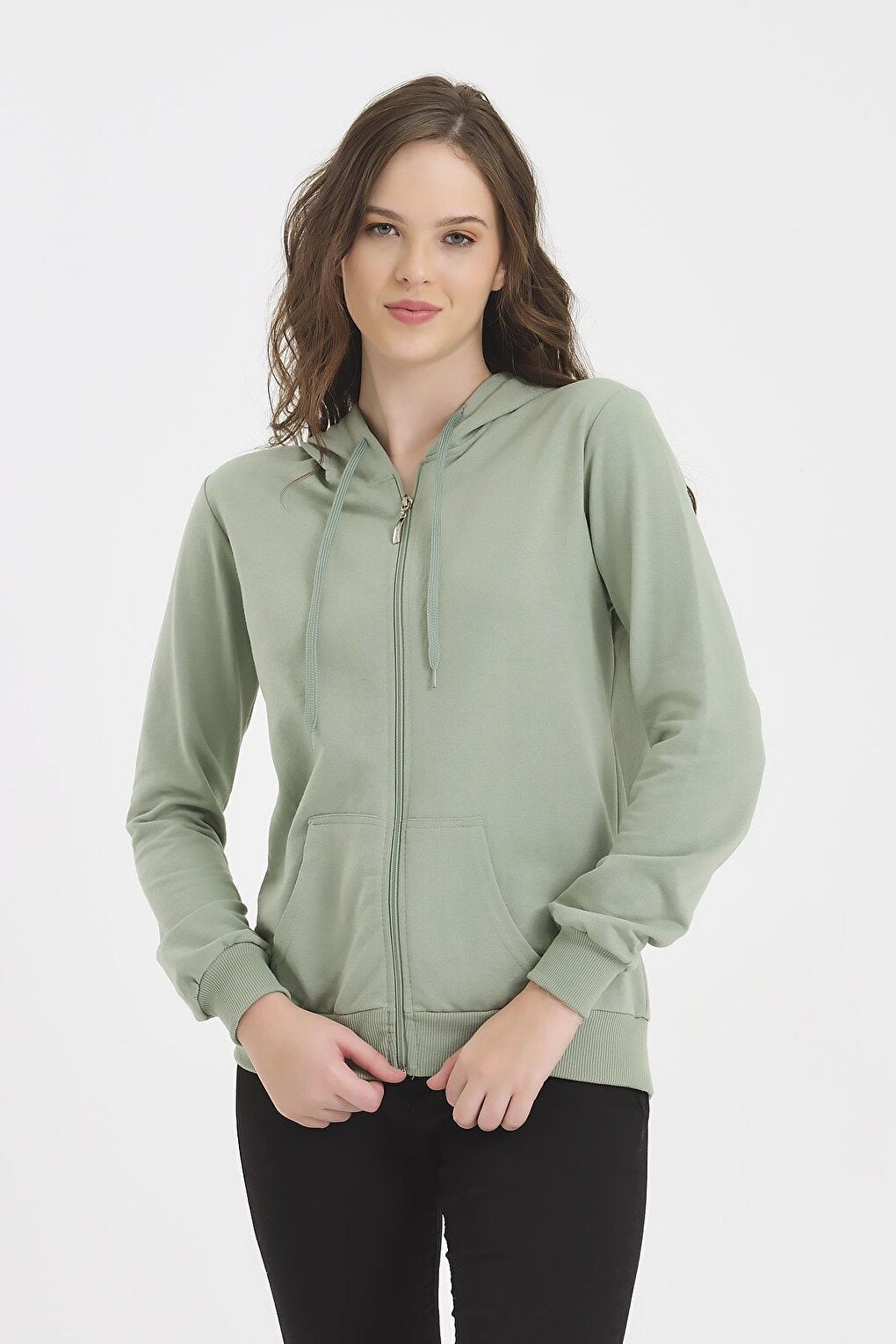 Women's Zipper Hooded Sweatshirt