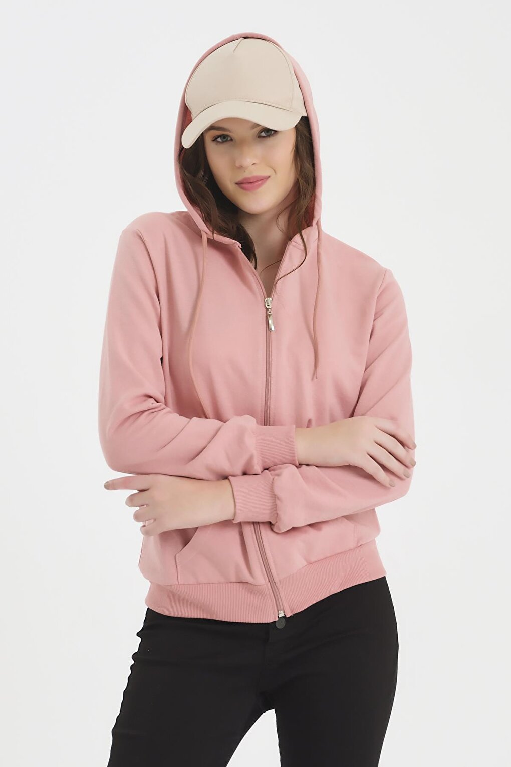 Women's Zipper Hooded Sweatshirt