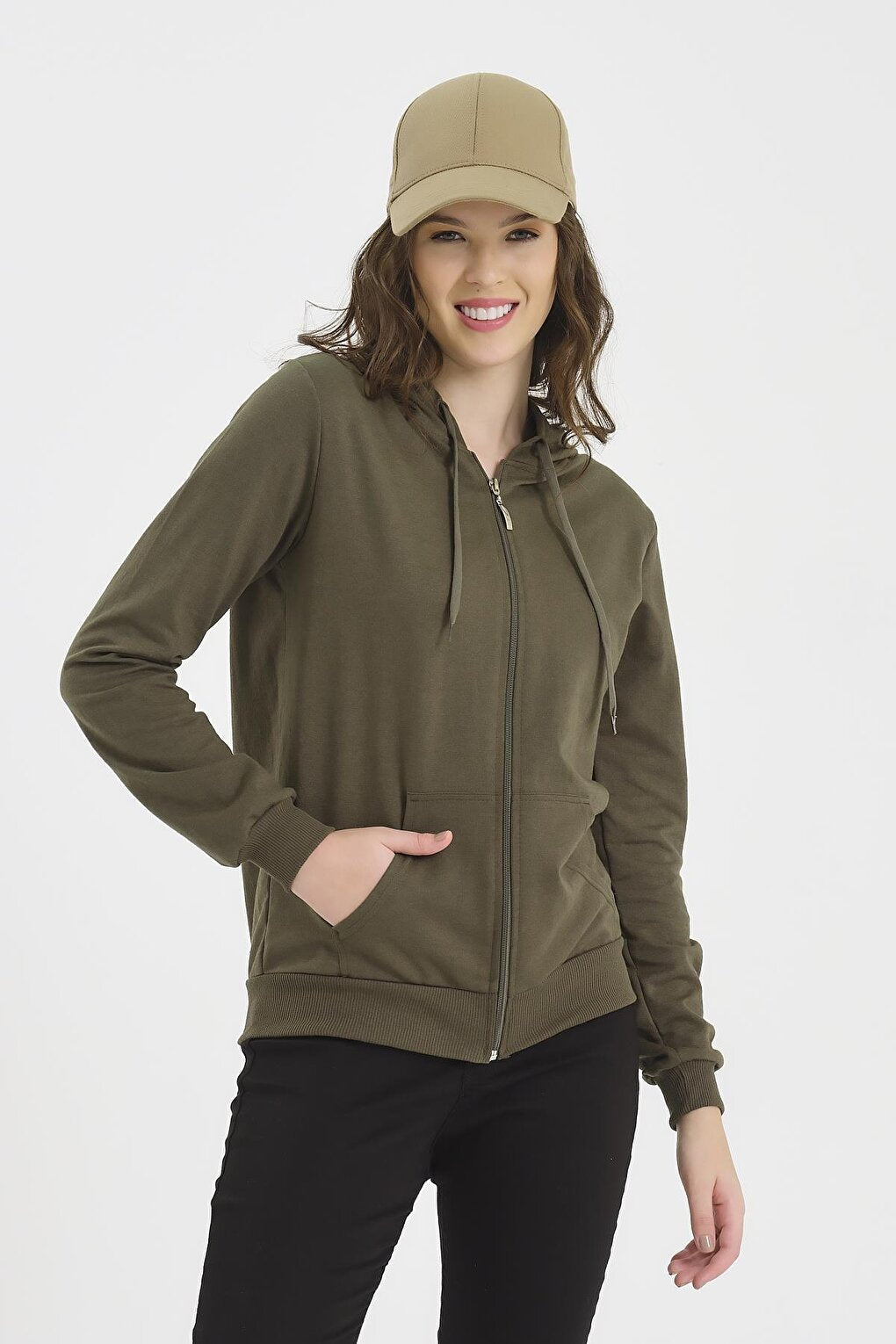 Women's Zipper Hooded Sweatshirt