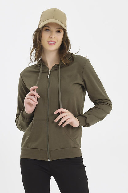 Women's Zipper Hooded Sweatshirt