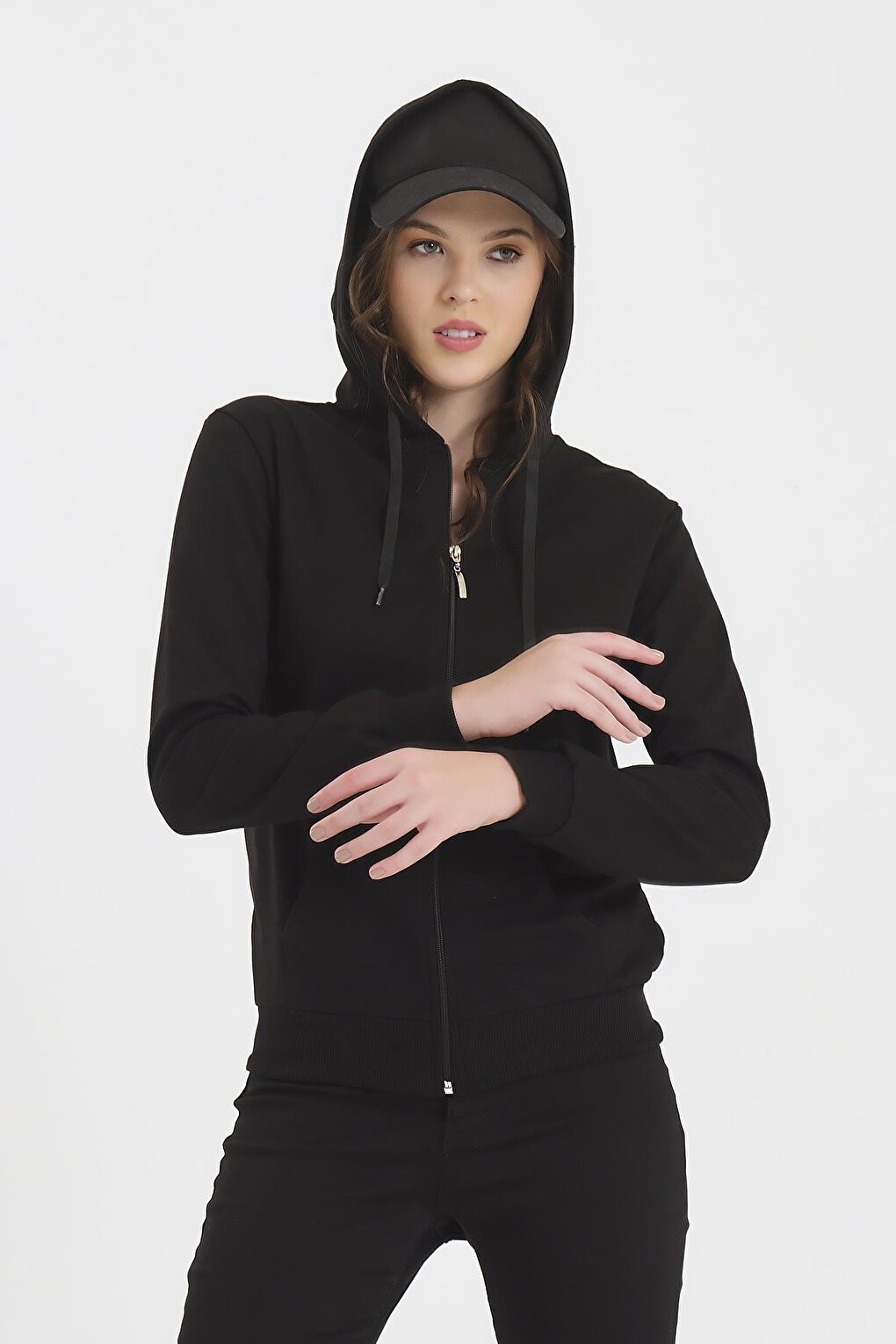 Women's Zipper Hooded Sweatshirt