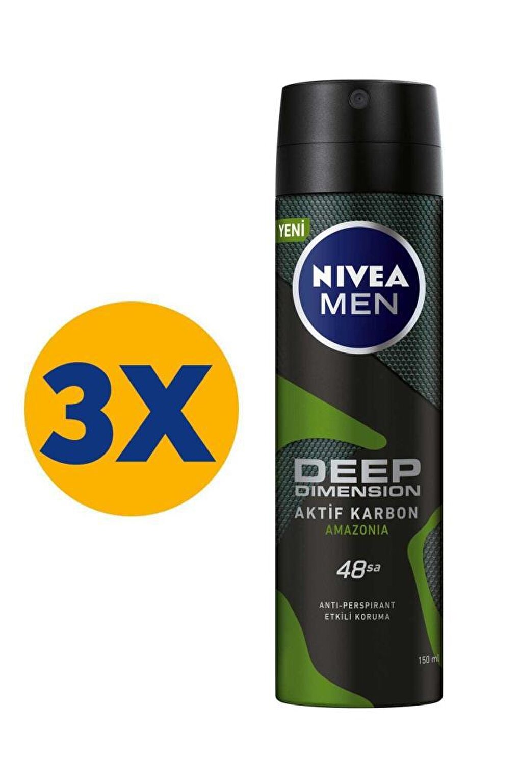 Men's Spray Deodorant Amazonia 150 ml Pack of 3