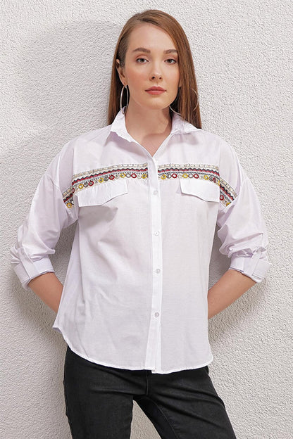 20147 Embroidered Shirt - White