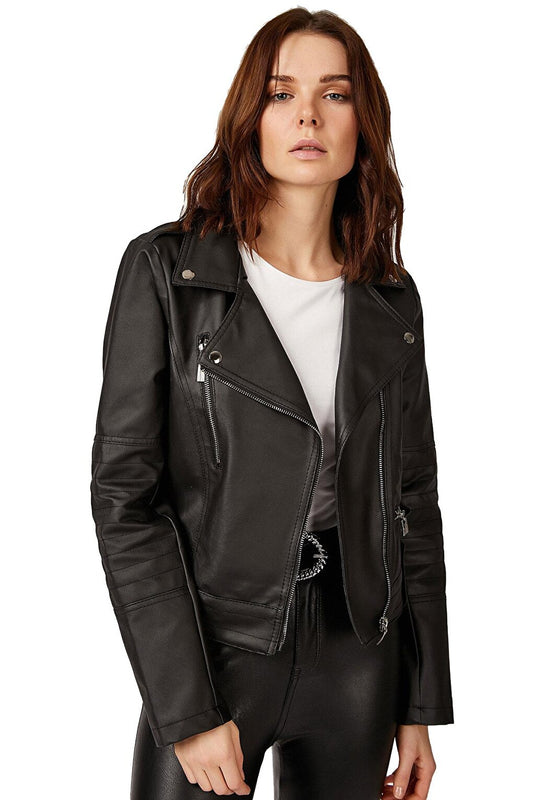 Women's Faux Leather Biker Jacket