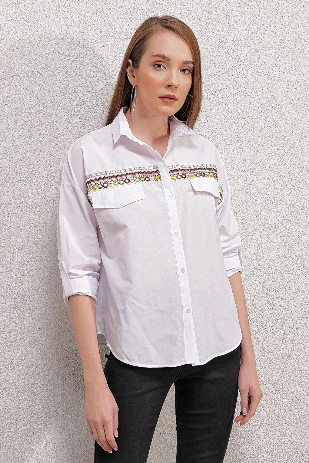 20147 Embroidered Shirt - White