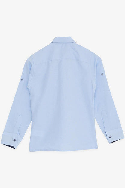 Boy's Shirt Blue with Bow Tie (Ages 8-12)