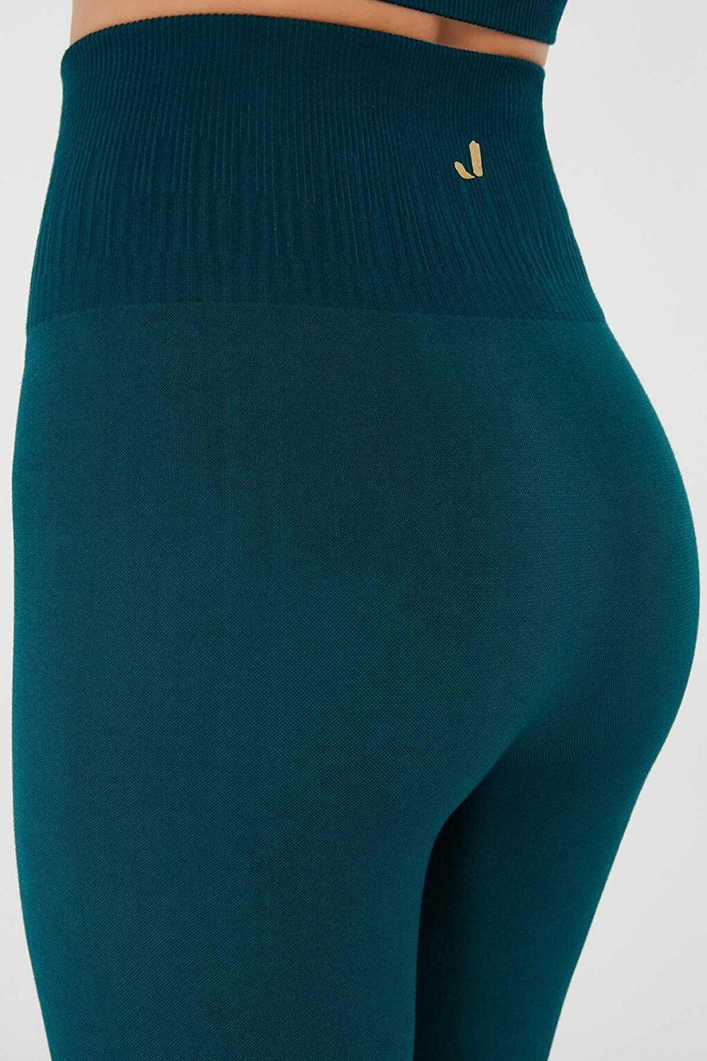 Luz Belt Rip Detailed High Waist, Firming Leggings Green