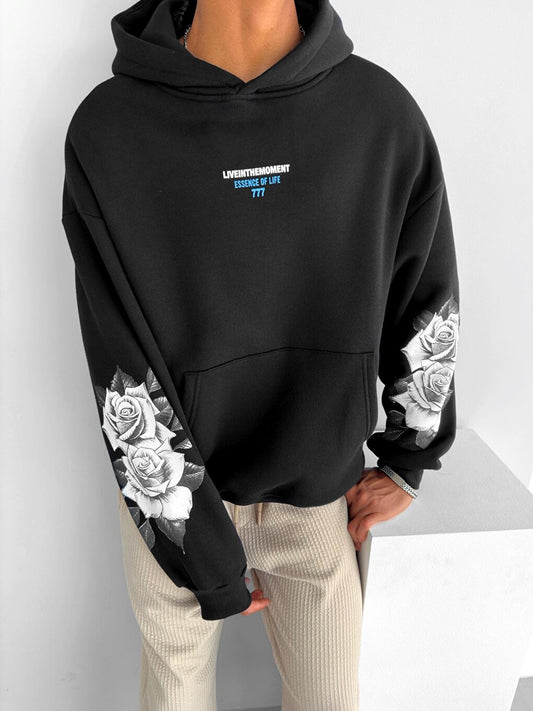 Oversize 777 Printed Sweatshirt Black