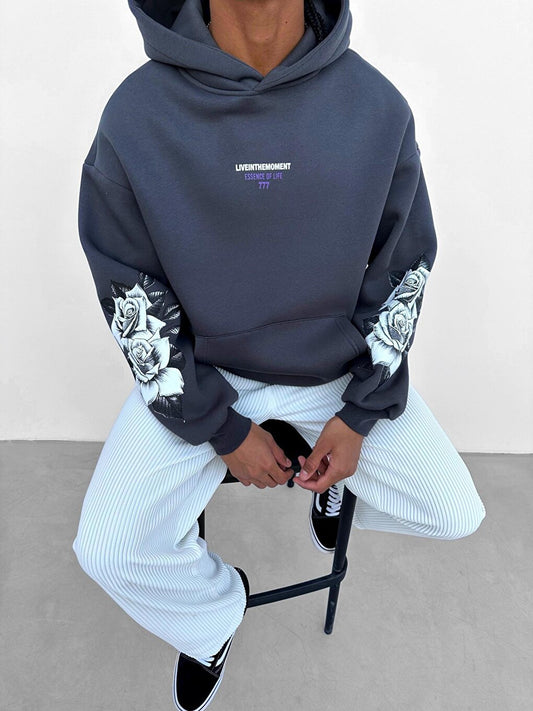 Oversize 777 Printed Sweatshirt Smoked