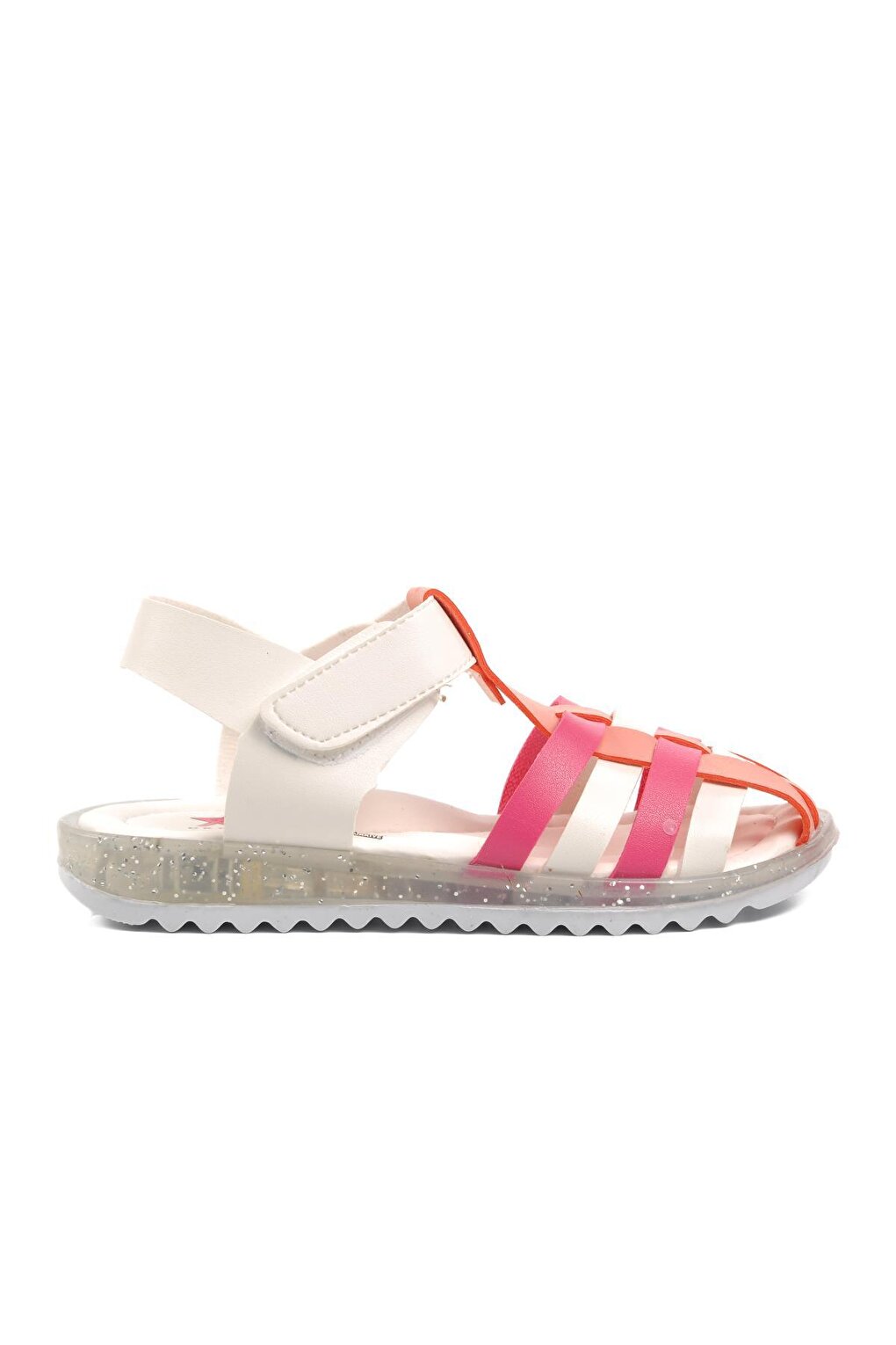 White-Fuchsia Girl's Sandals 1300-P