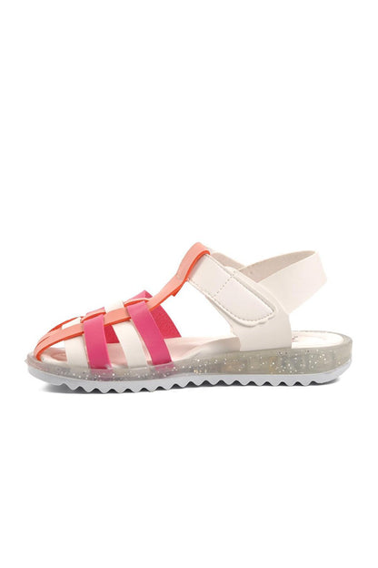 White-Fuchsia Girl's Sandals 1300-P