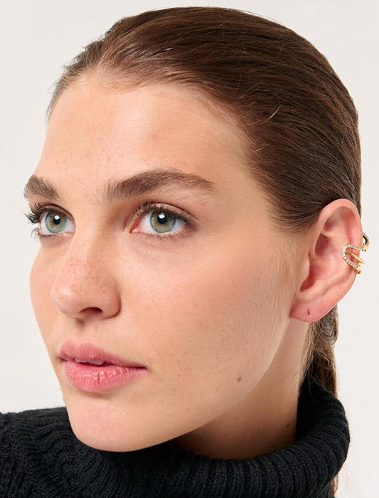 Gold Shiny Stone Joint Earring