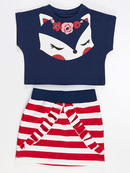 Fox Frilly Girls Skirt Set