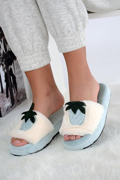 Pineapple Comfortable Sole Thermal Women Home Slippers Z365