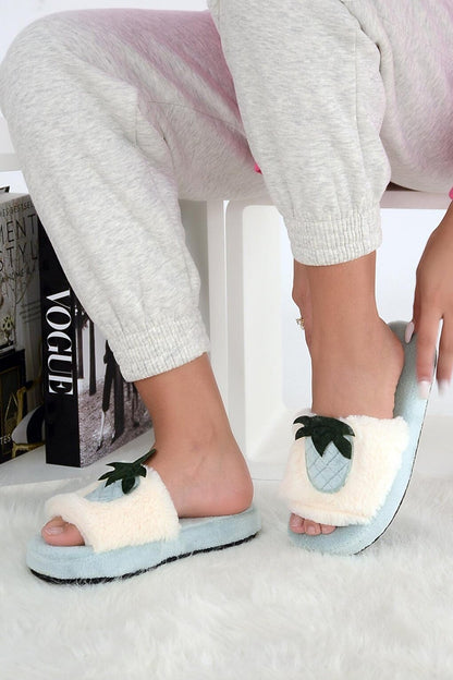 Pineapple Comfortable Sole Thermal Women Home Slippers Z365