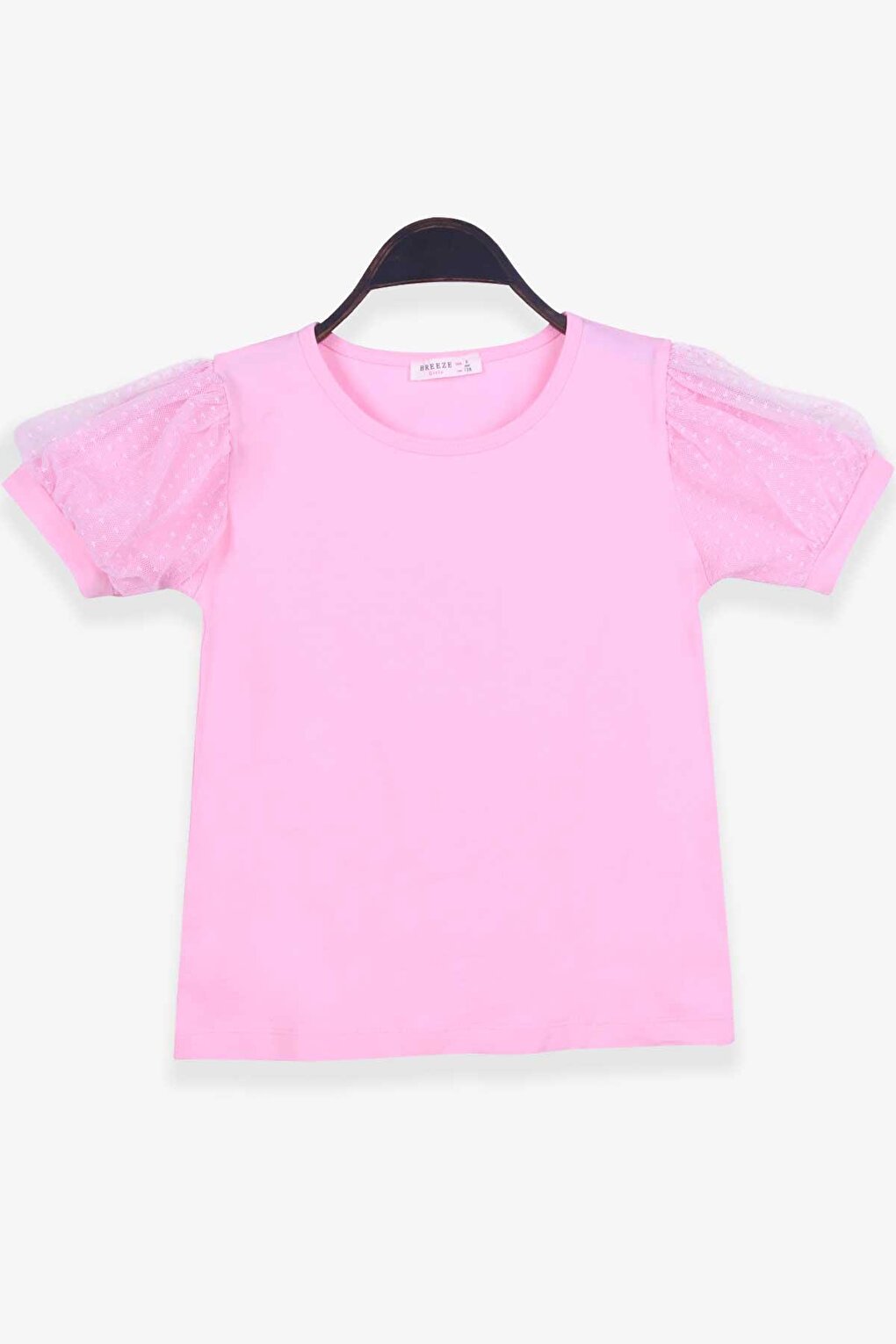 Girl's T-Shirt Sleeves Tulle Powder (Age 12)