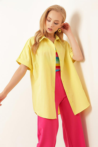 20120 Oversize Short Sleeve Shirt - Yellow