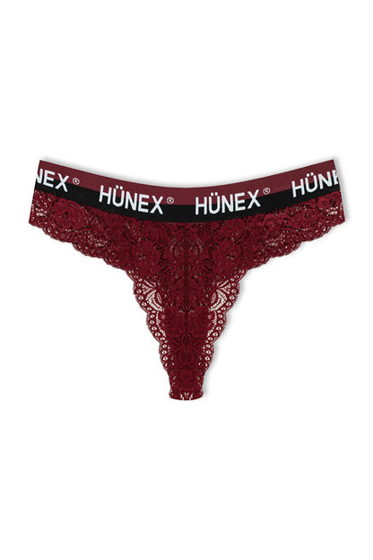 Lace Written Rubber Thong Women's Panties