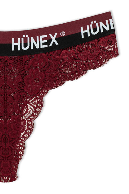 Lace Written Rubber Thong Women's Panties