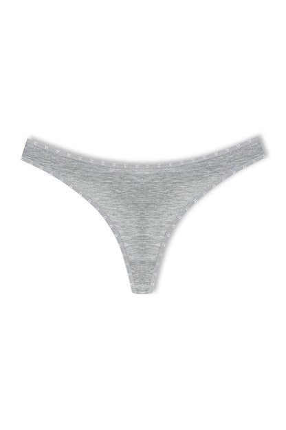 Cotton Heart Elastic Basic Thong Women's Panties 10pcs