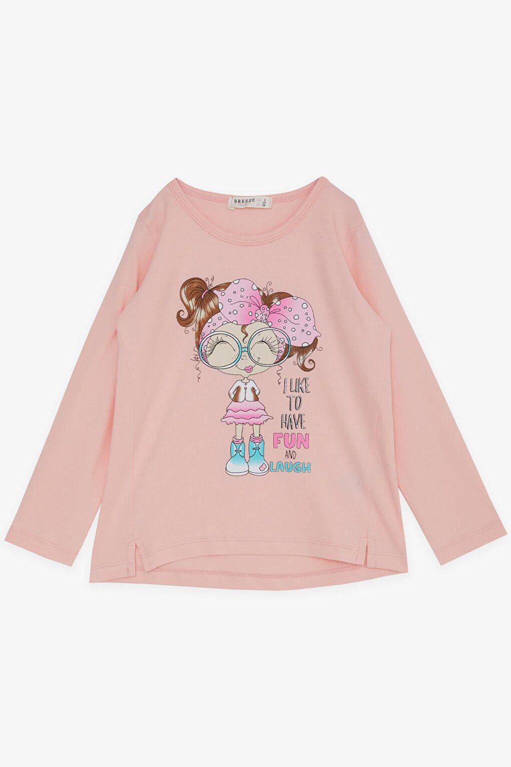 Girl's Long Sleeve T-Shirt Fun Cool Girl Printed Salmon (Age 3-8)