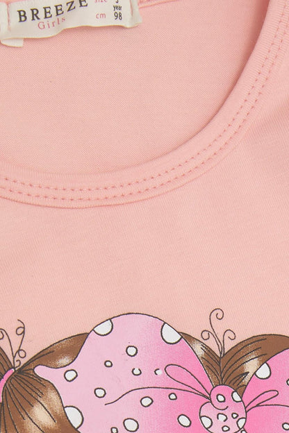 Girl's Long Sleeve T-Shirt Fun Cool Girl Printed Salmon (Age 3-8)