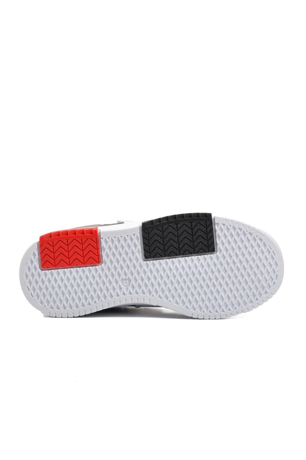 1564-F White-Black-Red Kids Sneaker