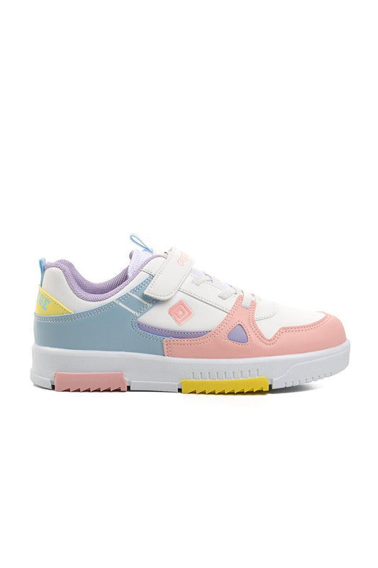 1564-F White-Powder-Lilac Kids Sneaker