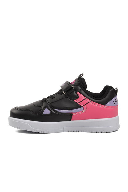 1564-F Black-Fuchsia Kids Sneaker