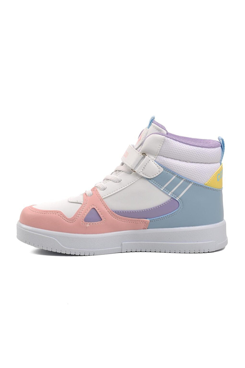 1563-F White-Powder-Lilac Kids Hi Sneaker