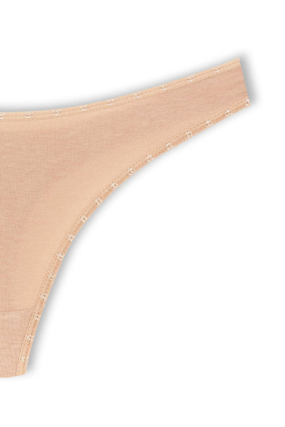 Cotton Heart Elastic Basic Thong Women's Panties 5-pack