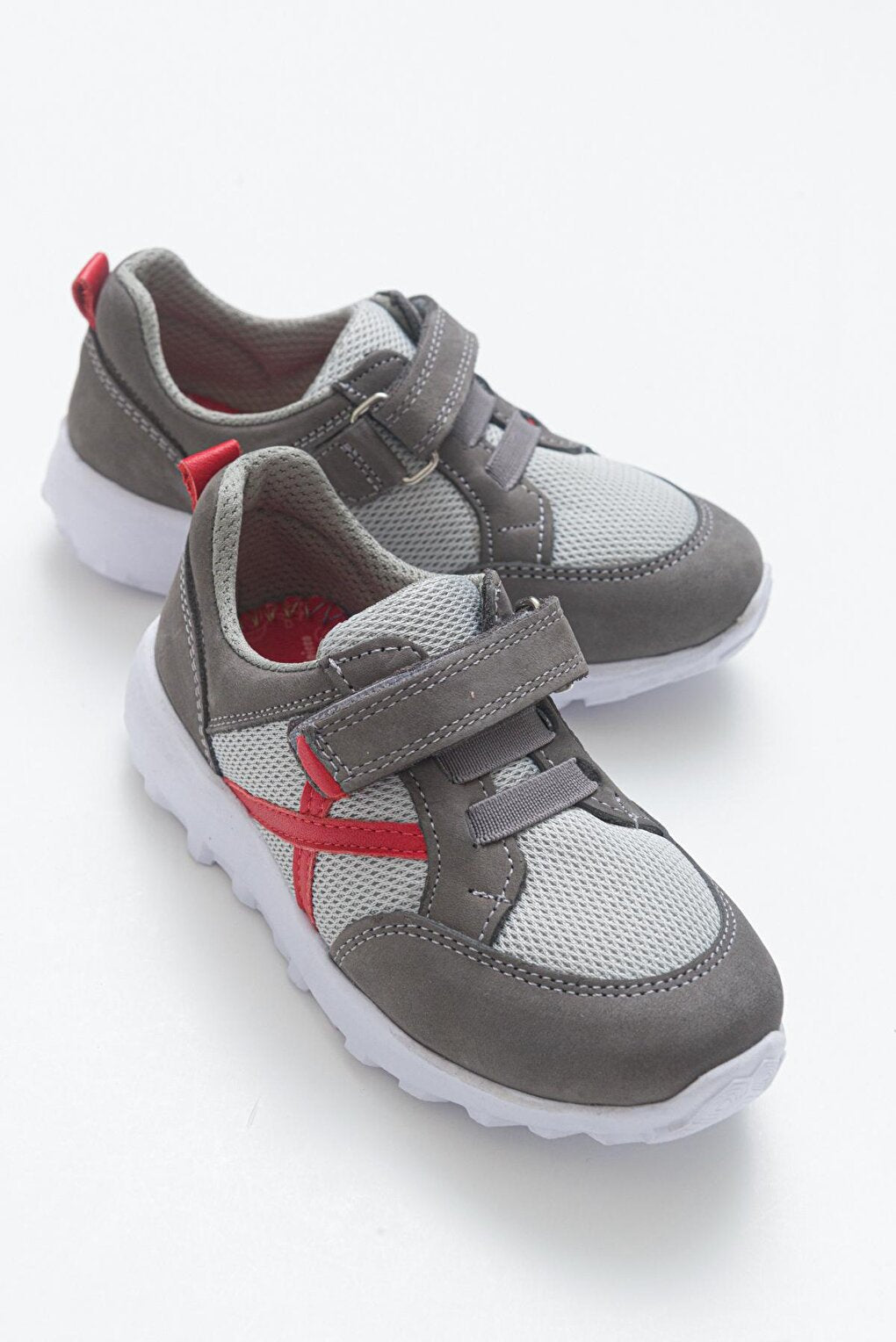 Unisex Children's Gray Leather healthy Supported Sports Shoes