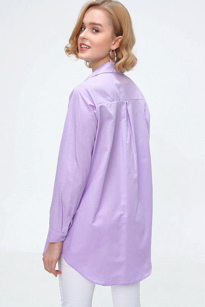 3879 Oversize Shirt with Pockets - Lilac