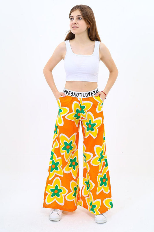 Girl's Wide Leg Summer Bottom 9-14 Years Lx234-1