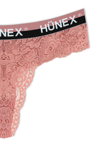 Lace Written Rubber Thong Women's Panties